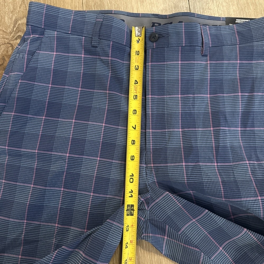 PGA Tour Men's Performance Stretch Golf Shorts Plaid Blue/Punk Preppy 36 - Picture 8 of 9